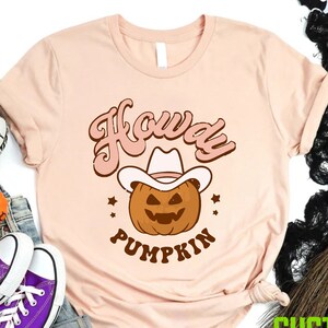 Cowboy Pumpkin Halloween Shirt, Retro Spooky Season Tee, Western Fall Graphic Shirt