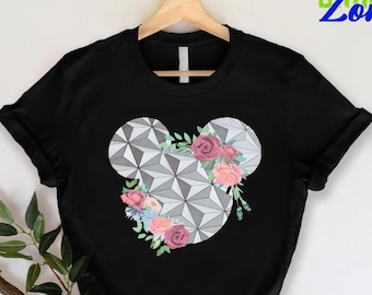 Epcot with Flower Shirt, Disney Women Shirt, Plant Lady Disney Trip Shirt, Floral Disney Shirt, Plant Mom Disney Vacation Shirt, Spaceship