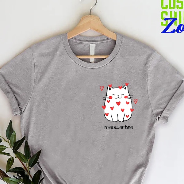 Cute Cat Valentine Shirt,Cat Lover Valentine Shirt,Meowentine Shirt,Girls Valentines Day Gift,Funny Valentines Day Sweater,Cat Mom Gift