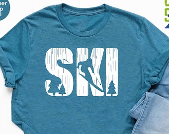 Winter Sports Shirt, Skier Gift, Ski Shirt for Men, Mountain Vacation Shirt, Snowboarding Apparel, Matching Travel Shirt, Skiing Shirts