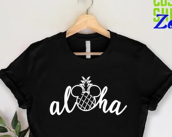 Aloha Mickey Shirt,Aloha Pineapple Shirt,Hawaii Shirt,Aloha Summer Tee,Disney Trip tee,Disneyland Trip Gifts,Aloha Party Shirt,Summer Gift