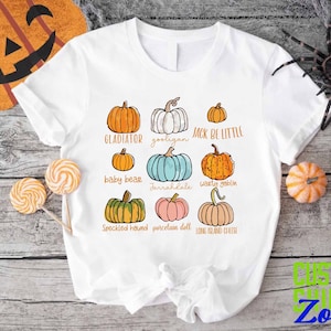 Halloween Pumpkin Varieties Shirt, Pumpkin Shirt For Women, Pumpkins Bundle Shirt, Thanksgiving Pumpkins Shirt, Fall Season Gift Shirt