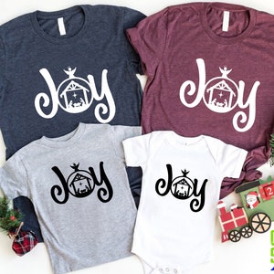 Joy Shirt,Christmas Family Shirt,Nativity Shirt,Christmas Shirt,Nativity Scene Shirt,Jesus Shirt,Christian Tee,Merry Christmas Family Shirts