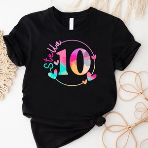 Custom Birthday Girl Shirt,10 Years Old Birthday Girl Tshirt,Personalized Birthday Girl Gift,Birthday Girl Tee,Kids Birthday Party Shirts