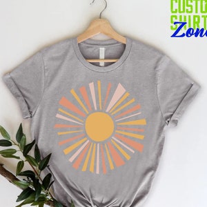 Sunshine Pattern Shirt,Sun Shirt Women Girl,Summer Vacay T-shirt,Girls Summer Trip Shirts,Beach Vacation,Beachy Vibes Tee,Retro Summer Time