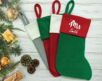 Personalized Family Christmas Stockings, Mr and Mrs Christmas Gift, Custom Stocking for New Couple