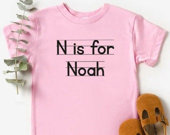 Personalized Alphabet Shirt, Custom School Shirt, Kindergarten name Tshirt, Kids Name Shirt, Alphabet Name Shirt, A is for alphabet Shirt