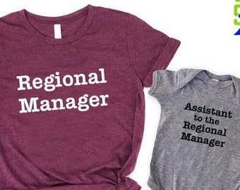 Dad and Son Matching Shirts,Regional Manager Shirt,Father Daughter Shirts,Assistant to The Regional Manager,First Fathers Day Gift, Matching