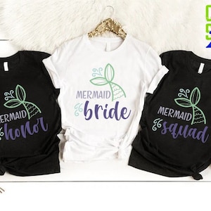 Mermaid Bachelorette Shirts,Bridal Party Tshirts,Bridesmaid Tee,Womens Mermaid Shirt,Girls Matching Tees,Cute Group Shirt,Wedding Bride Tee