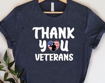Thank You Veterans Shirt, Patriotic Military Appreciation Gift, Soldier Silhouette Tee