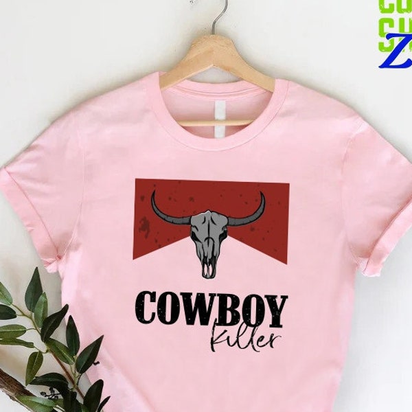 Cowboy Killer T-Shirt, Retro Vintage Boho Country Shirt, Western Shirt, Cowgirl Shirt, Southern Shirt, Country Girl Gift, Cow Skull Shirt