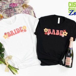 Bride & Babe Shirt,Retro Bride Shirt,Bachelorette Party Shirts,,Bridal Party Shirt,Bridesmaid Shirts,Retro Babe Shirt,Bride Bachelorette