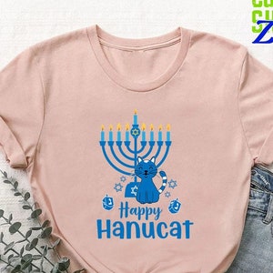 Funny Hanukkah Shirt, Cat Lover Gift, Happy Hanucat Shirt, Cat Owners Shirt, Chanukkah Holiday Shirt, Jewish Holiday Gift, Cat Mom Shirt