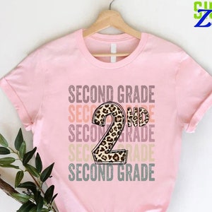 Second Grade Shirt, Retro 2nd Grade Teacher Shirt, Girls Back to School Shirt,Hello 2nd Grade,Second Grader Team Shirt,Cheetah Leopard Print