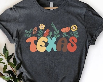 Retro Texas Wildflower Shirt, Texas Souvenir Gift, Western Flower Lover T-shirt