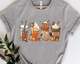 Fall Coffee Drinks Pumpkin Spice Shirt, Autumn Thanksgiving Apparel