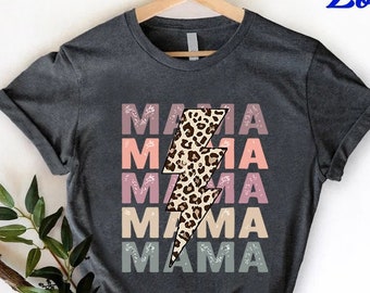 Retro Vintage Mama Shirt, Leopard Mama Shirt, Motherhood Shirt, Cute Mom Shirt,Mothers Day Gift, Mama T-shirt,Mom Life Shirt,Mama Shirt
