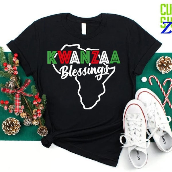 Kwanzaa Blessings Shirt,Christmas Gift,Kwanzaa Tshirt,Black Family Shirt,Happy Kwanzaa Tee,Afro American Shirt,Kwanzaa Celebration