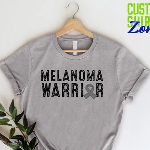 Melanoma Warrior Shirt,Melanoma Cancer Awareness Tee,Melanoma Fighter Gift,Skin Cancer Team Tshirts,Black Ribbon,Skin Cancer Survivors Gift