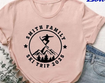 Custom Family Vacation Shirt, Family Ski Trip Shirt, Matching Skier Gift, Winter Sports T-shirt, Christmas Gift for Him Her, Mountain Shirt