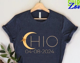 Solar Eclipse Ohio Shirt 2024,Gift for Eclipse Lover,Astronomy Matching Family Tee,Eclipse Event Souvenir Gift,Celestial Shirt,Astrology Tee
