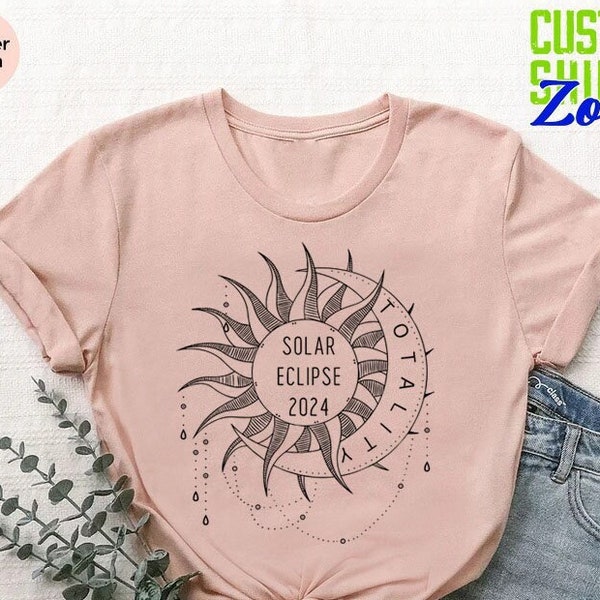 Total Solar Eclipse 2024 Shirt,April 8th Celestial Souvenir Tee,America Totality Eclipse Gift,Astronomy Sun Tshirt,Eclipse Event Women Shirt