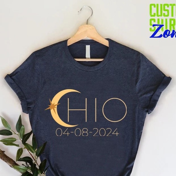 Solar Eclipse Ohio Shirt 2024,Gift for Eclipse Lover,Astronomy Matching Family Tee,Eclipse Event Souvenir Gift,Celestial Shirt,Astrology Tee