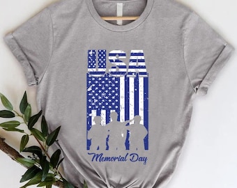 USA Military Remembrance Shirt, Patriotic Distressed Flag Tee