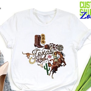 Western Texas Map Shirt,Texas Love Shirt,Texas Shirt,Western Rodeo Shirt,Floral Texas Shirt,Texas Symbols Tee,Texas Printed Shirt