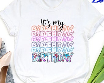 Retro Birthday Shirt for Women, Birthday Girl Party Tee