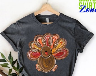 Cute Turkey Fall Shirt, Thanksgiving Gift, Watercolor Turkey T-shirt, Thanksgiving Dinner Shirt, Thanksgiving Day Shirt, Happy Turkey Day