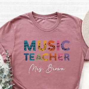 Custom Music Teacher Shirt, Gift For Musician, Personalized Music Teacher Gift, Piano Teacher Gift, Music Lover Shirt, Piano Teacher Shirt image 3