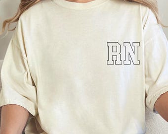 Embroidered RN Comfort Colors Shirt, Nursing Graduation Gift