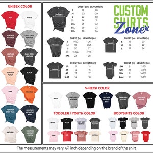 a poster showing the sizes of t - shirts