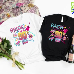 90s Wedding Party Shirt,90s Bride Shirt,90s Bach Shirts,Retro Bachelorette Shirts,90s Theme Bachelorette Party,Girls Tee,Friend Party Shirts image 3