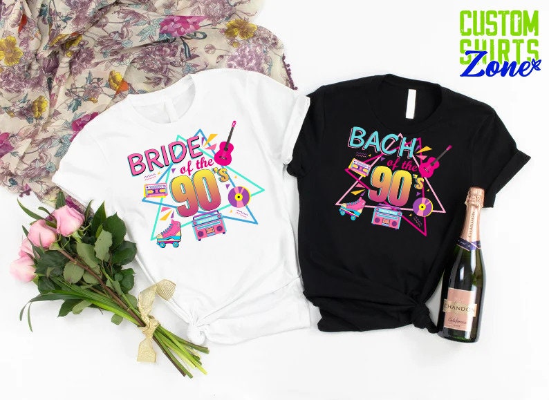 90s Wedding Party Shirt,90s Bride Shirt,90s Bach Shirts,Retro Bachelorette Shirts,90s Theme Bachelorette Party,Girls Tee,Friend Party Shirts image 3