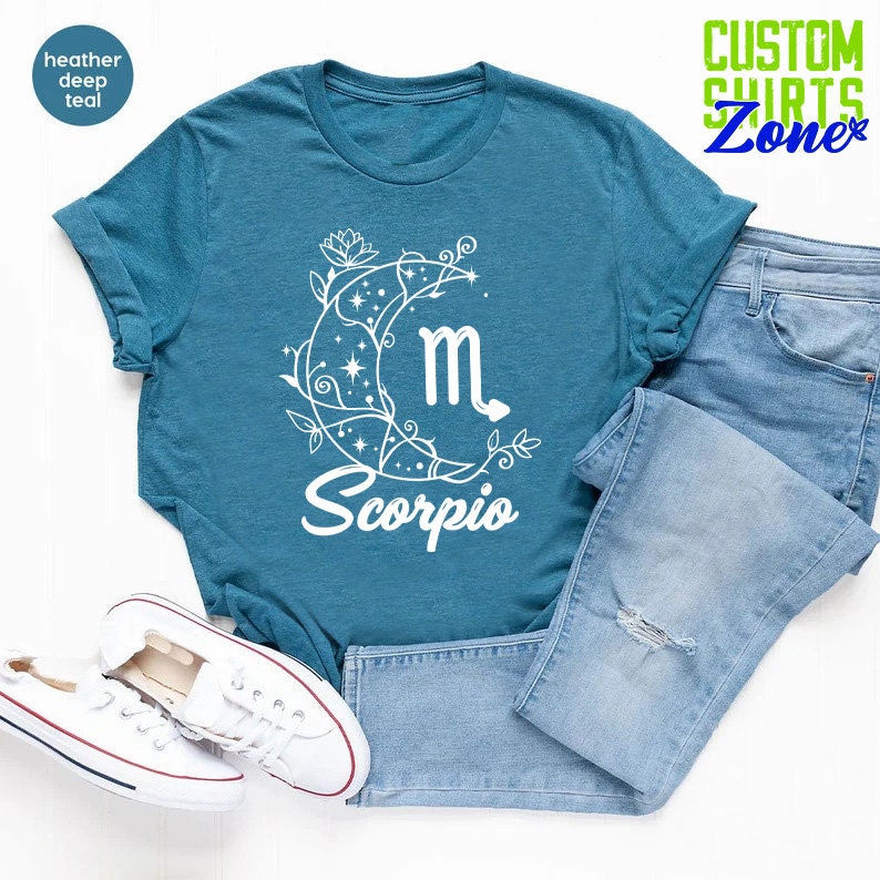 Celestial Scorpio Shirt, Scorpio Zodiac Gift, Birthday Girl Gift, Zodiac Horoscope Tee, Scorpio Gift, Birthday Girl Shirt, Astrology Scorpio image 8