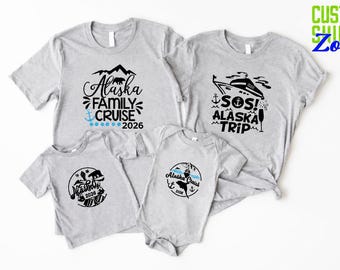 Alaska Family Cruise 2026 Matching Shirts, SOS Alaska Trip Tees
