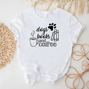 a t - shirt that says dogs drinks coffee
