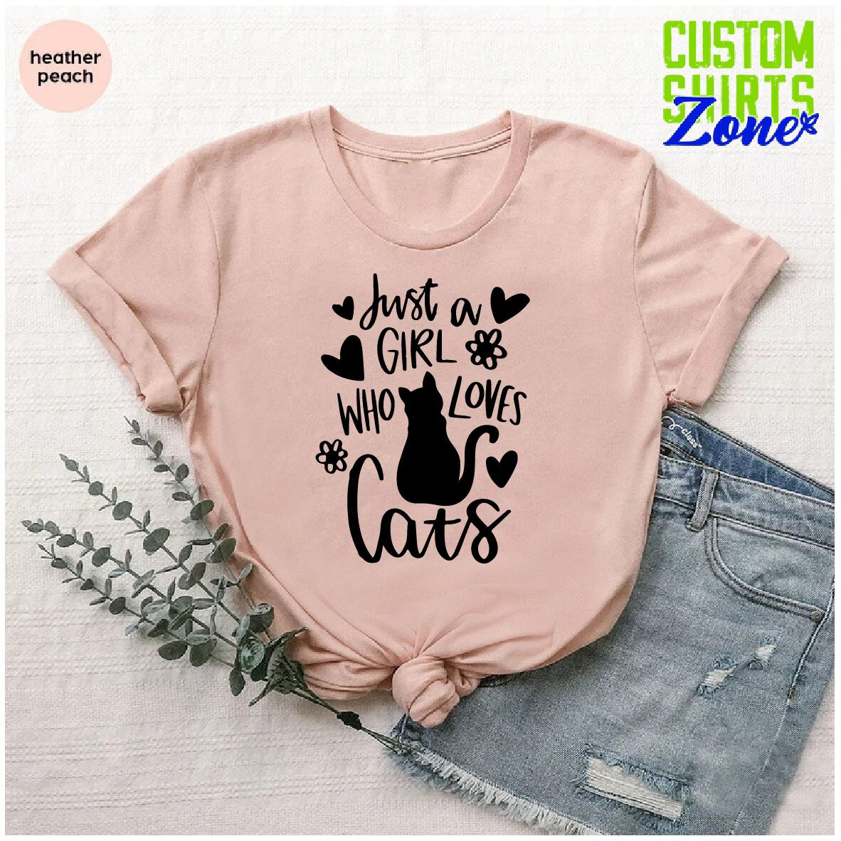 Cat Lover Shirt, Just A Girl Who Loves Cats T-shirt, Cat Owner Gift