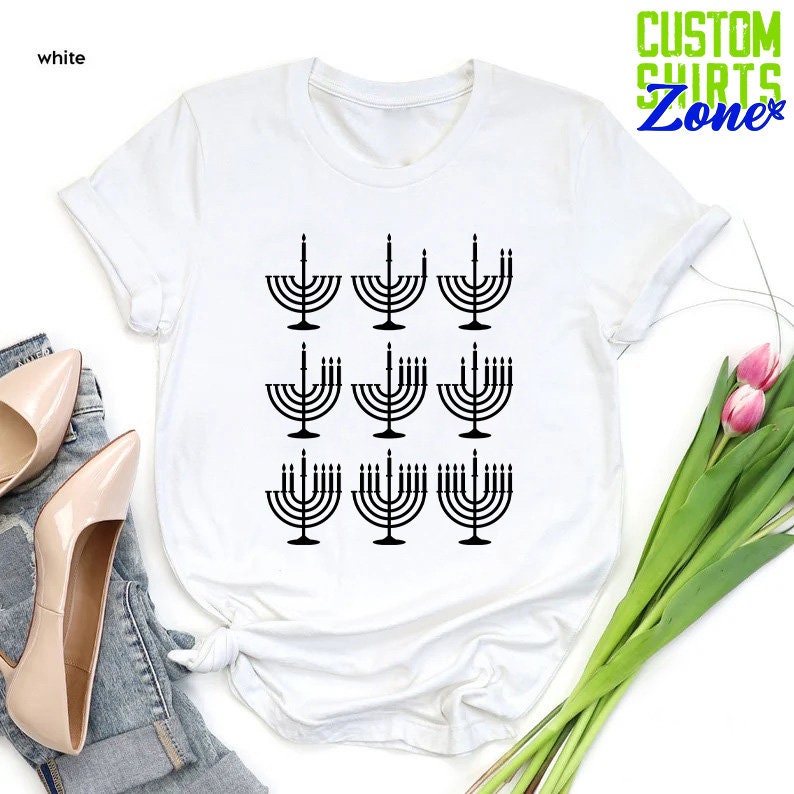 Hanukkah Menorah Shirthappy Hanukah Shirt Jewish Shirt Etsy