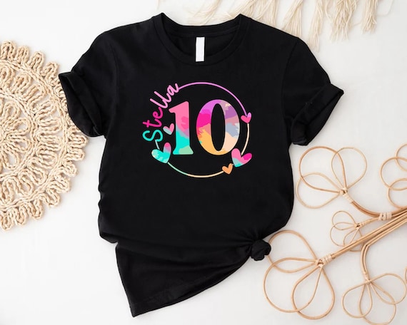 Custom Birthday Girl Shirt,10 Years Old Birthday Girl Tshirt,Personalized Birthday Girl Gift,Birthday Girl Tee,Kids Birthday Party Shirts