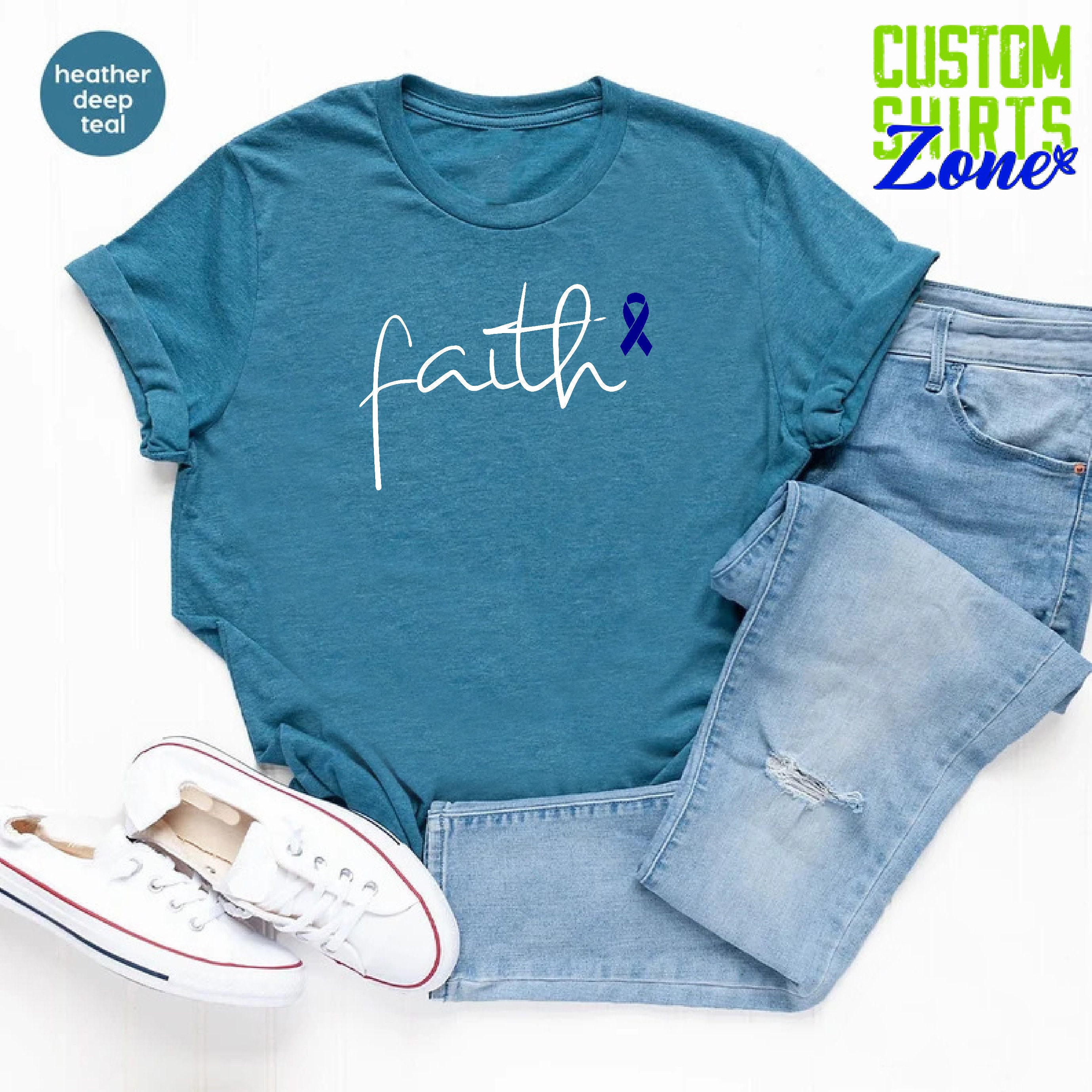 Faith Colon Cancer Shirt, Colon Cancer Ribbon, Cancer Awareness