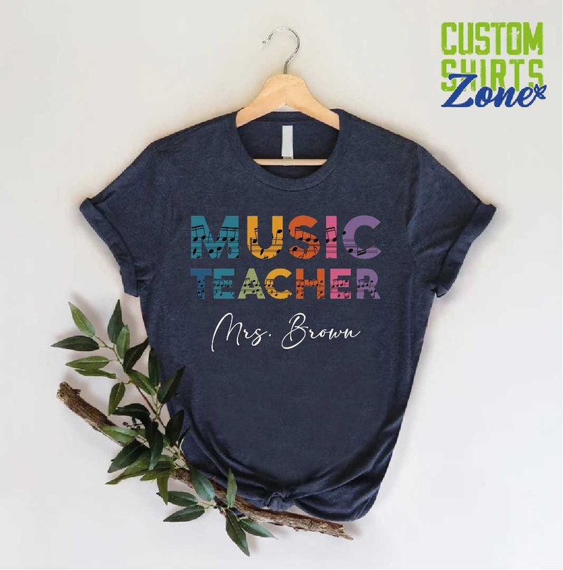 Custom Music Teacher Shirt, Gift For Musician, Personalized Music Teacher Gift, Piano Teacher Gift, Music Lover Shirt, Piano Teacher Shirt image 8