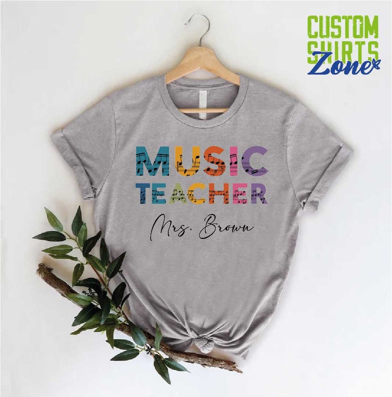 Custom Music Teacher Shirt, Gift For Musician, Personalized Music Teacher Gift, Piano Teacher Gift, Music Lover Shirt, Piano Teacher Shirt image 4