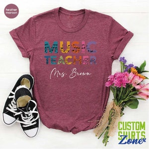 Custom Music Teacher Shirt, Gift For Musician, Personalized Music Teacher Gift, Piano Teacher Gift, Music Lover Shirt, Piano Teacher Shirt image 6