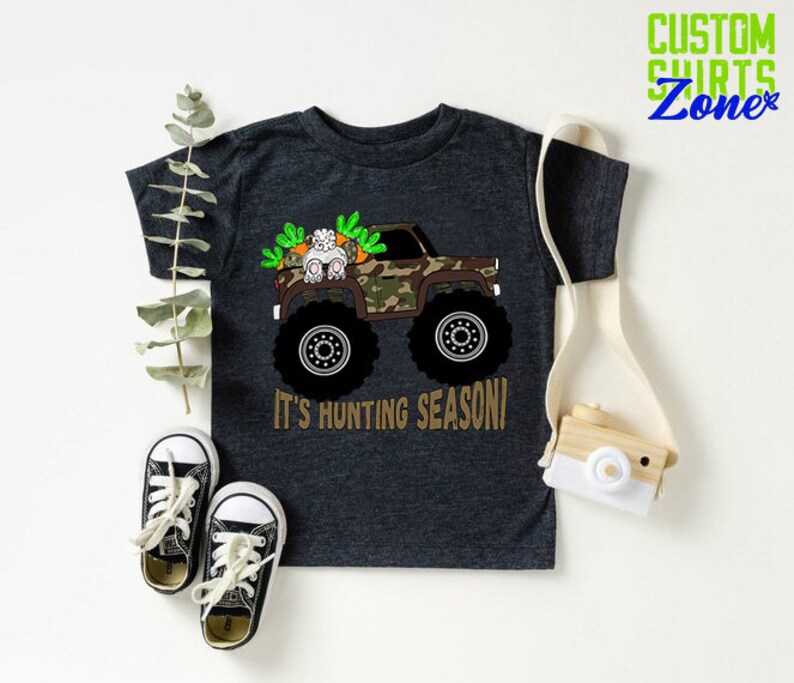 Easter Truck Hunting Shirt,Hunting Easter Tee For Boy,Camo Gift Toddler Boy,Trucker Baby Bodysuit,Easter Hunting Camo Baby,Bunny Trucker Tee immagine 9