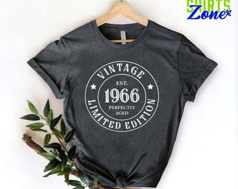 Vintage Birthday Shirt, 1966 Birthday T-shirt, Birthday Gift for Men and Women, 60th Birthday Shirt, 60th Birthday Gift, Birthday Party Tee