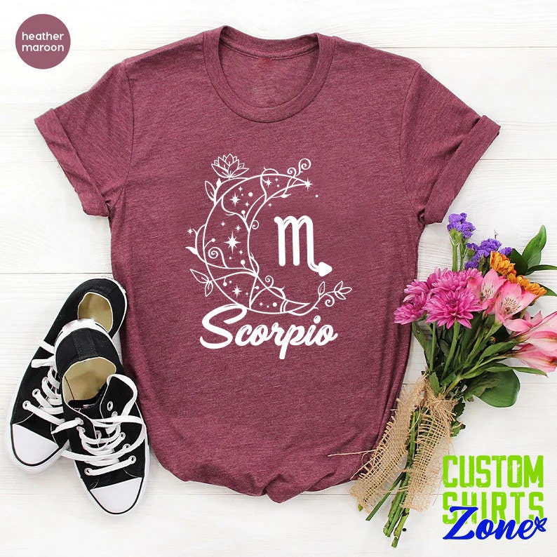 Celestial Scorpio Shirt, Scorpio Zodiac Gift, Birthday Girl Gift, Zodiac Horoscope Tee, Scorpio Gift, Birthday Girl Shirt, Astrology Scorpio image 9