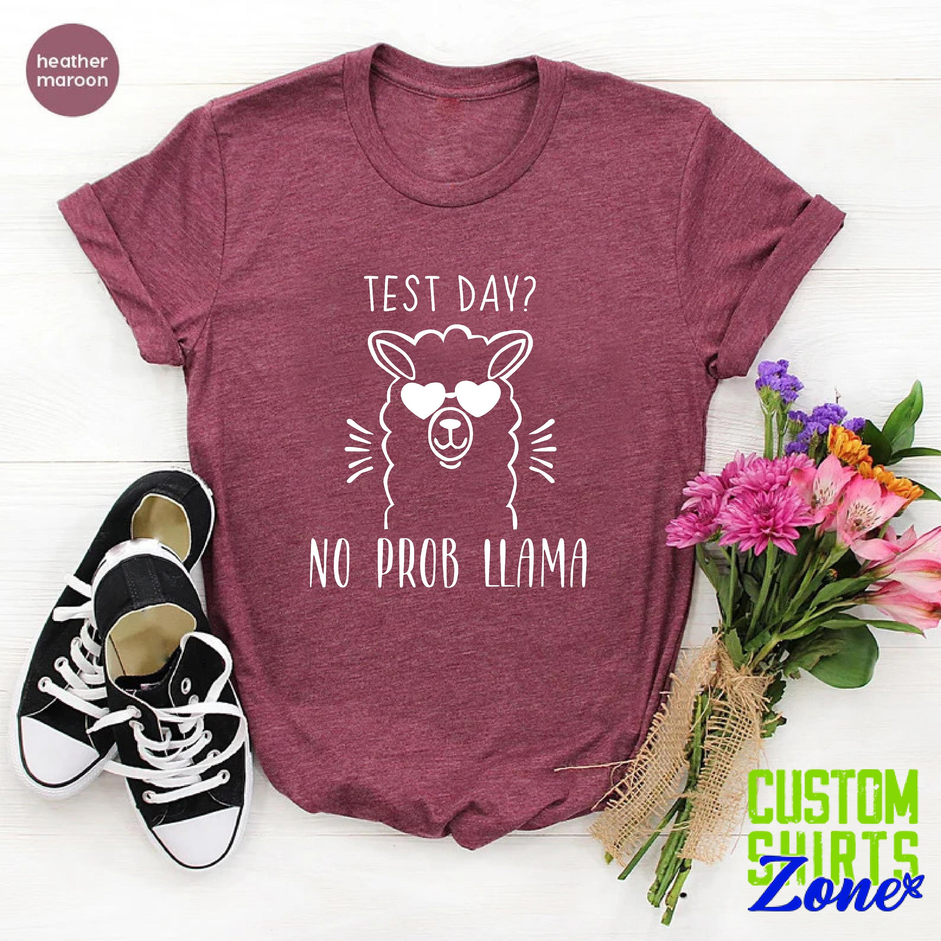 Testing Shirt for Teacher,no Problem Llama Tee,test Day Gift,state ...